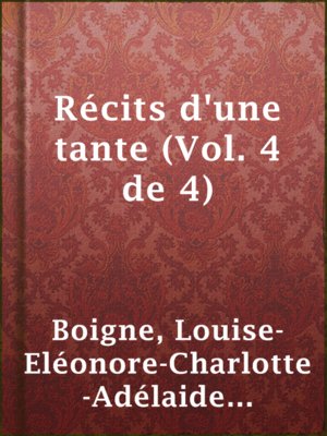 cover image of Récits d'une tante (Vol. 4 de 4)